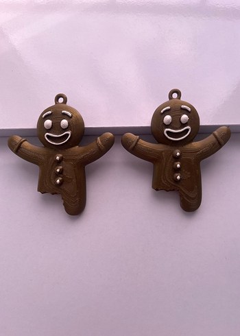 Isırılmış Zencefilli Kurabiye Adam Noel Süsü - 2li Set - Görsel 2