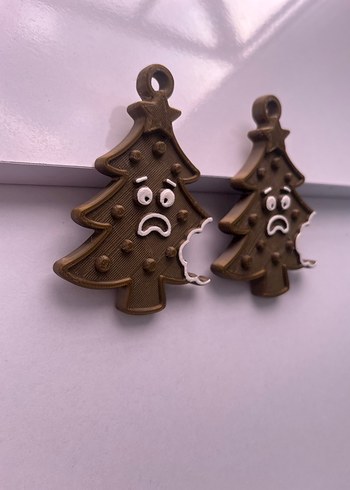 Isırılmış Üzgün Noel Ağacı Süsü - 2li Set - Görsel 3