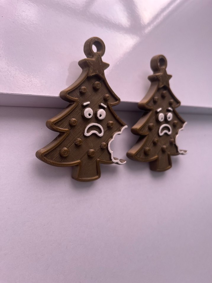 Isırılmış Üzgün Noel Ağacı Süsü - 2li Set - Görsel 3