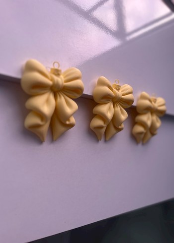 Kabarık Kurdeleli Noel Süsü  3lü Set - Görsel 3