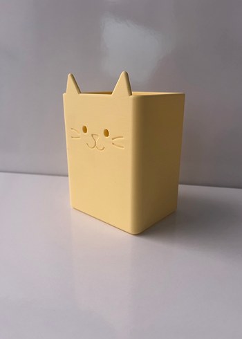 Kedi Figürlü Kalemlik  2 Bölmeli Masa Üstü Düzenleyici - Görsel 2