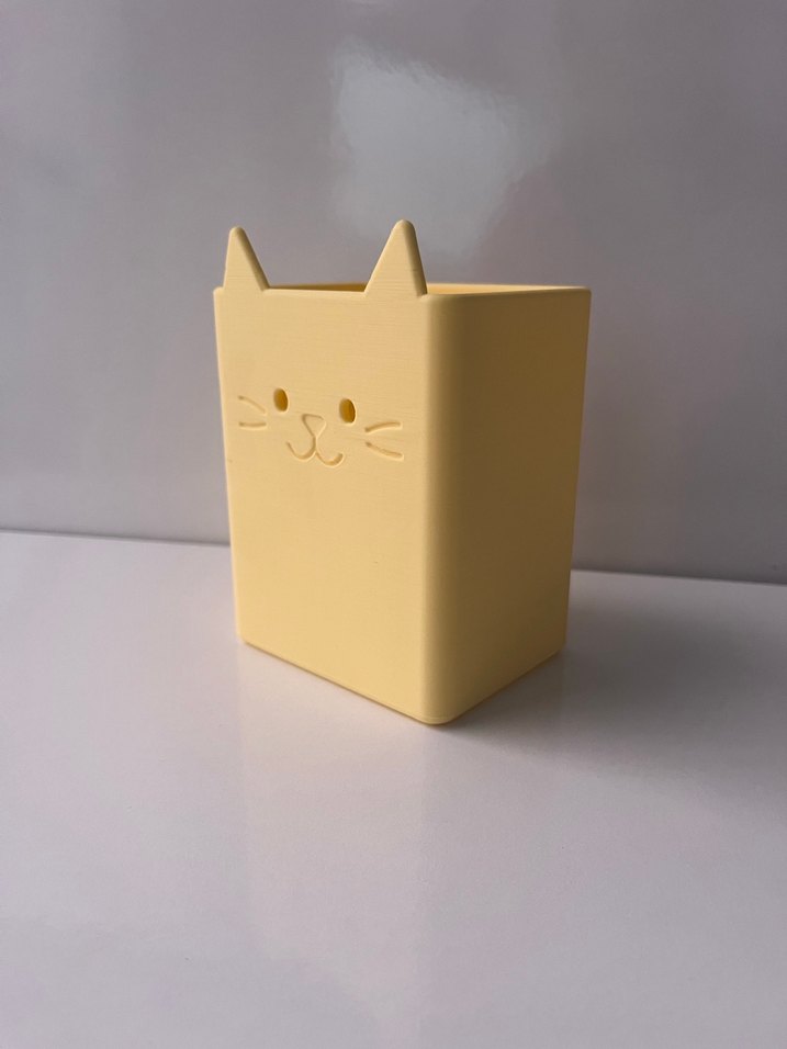 Kedi Figürlü Kalemlik  2 Bölmeli Masa Üstü Düzenleyici - Görsel 2