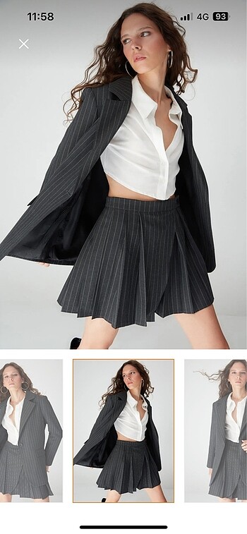 TrendyolMilla çizgili blazer ceket