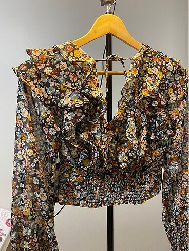 Zara Zara çiçek desenli kadın bluz/gömlek