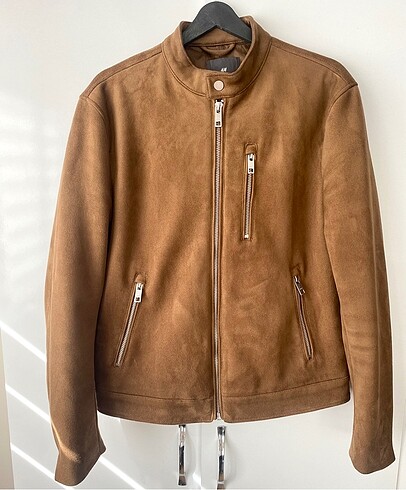 H&M H&M Taba Suni Süet Biker Ceket