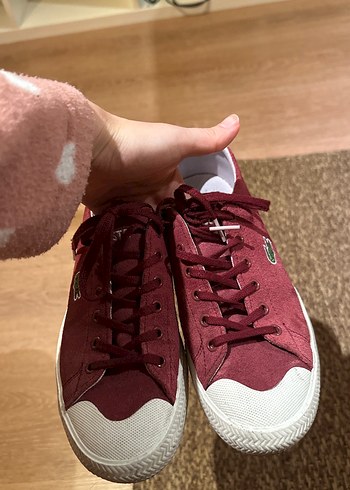 Bordo Süet Kadın Spor Ayakkabı Velcro - Görsel 4