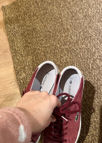 Bordo Süet Kadın Spor Ayakkabı Velcro - Görsel 5