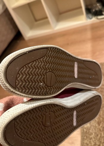 Bordo Süet Kadın Spor Ayakkabı Velcro - Görsel 6