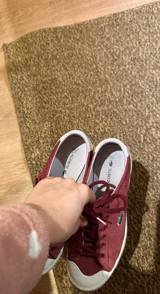 Bordo Süet Kadın Spor Ayakkabı Velcro - Görsel 5