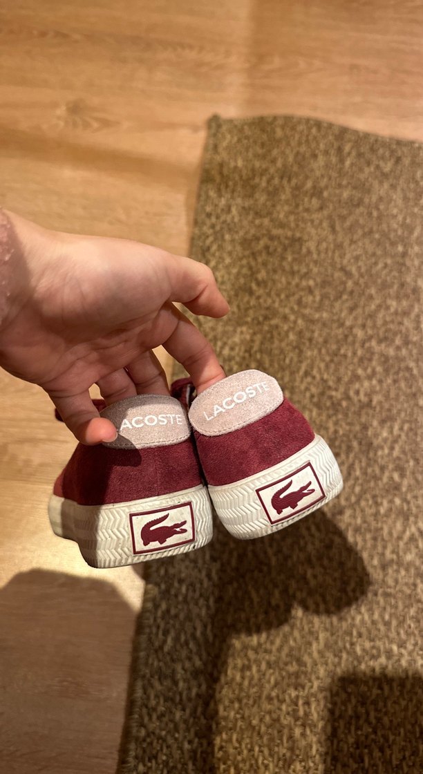 Bordo Süet Kadın Spor Ayakkabı Velcro - Görsel 2