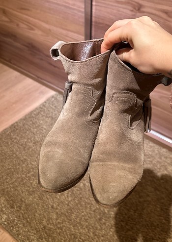 Püsküllü Süet Kadın Bot - Bej - Görsel 2