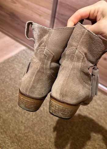 Püsküllü Süet Kadın Bot - Bej - Görsel 4