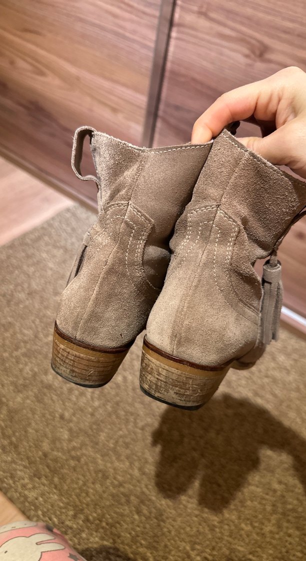 Püsküllü Süet Kadın Bot - Bej - Görsel 4