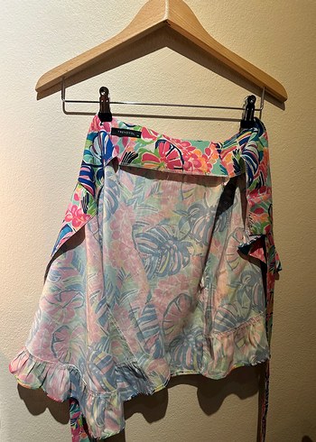 Renkli Dökümlü Mini Bohem Etek - Görsel 4