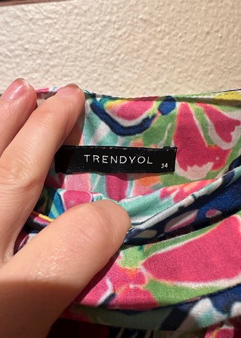 Renkli Dökümlü Mini Bohem Etek - Görsel 2