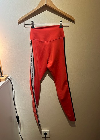 Kırmızı Kadın Spor Tayt Velcro Detaylı - Görsel 5