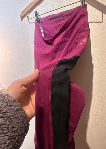 Bordo Kadın Spor Tayt Velcro Detaylı - Görsel 9