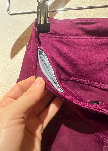 Bordo Kadın Spor Tayt Velcro Detaylı - Görsel 3