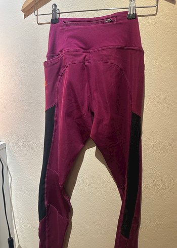 Bordo Kadın Spor Tayt Velcro Detaylı - Görsel 8