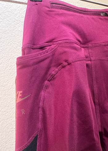 Bordo Kadın Spor Tayt Velcro Detaylı - Görsel 6