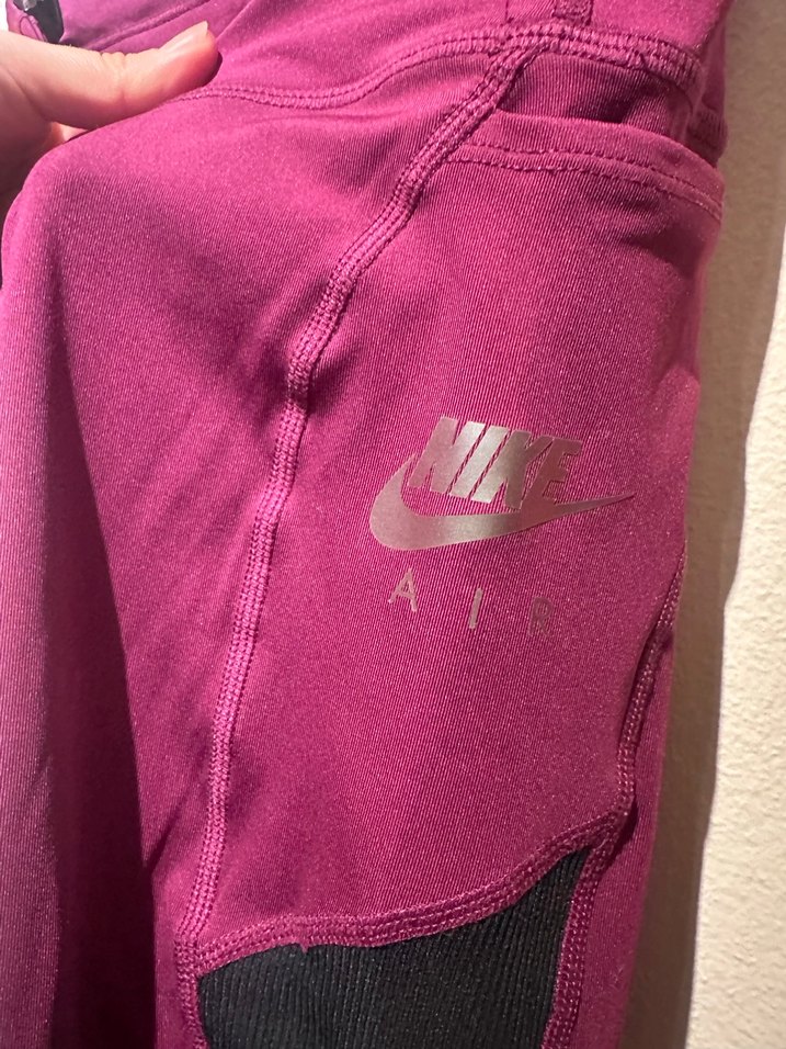 Bordo Kadın Spor Tayt Velcro Detaylı - Görsel 5