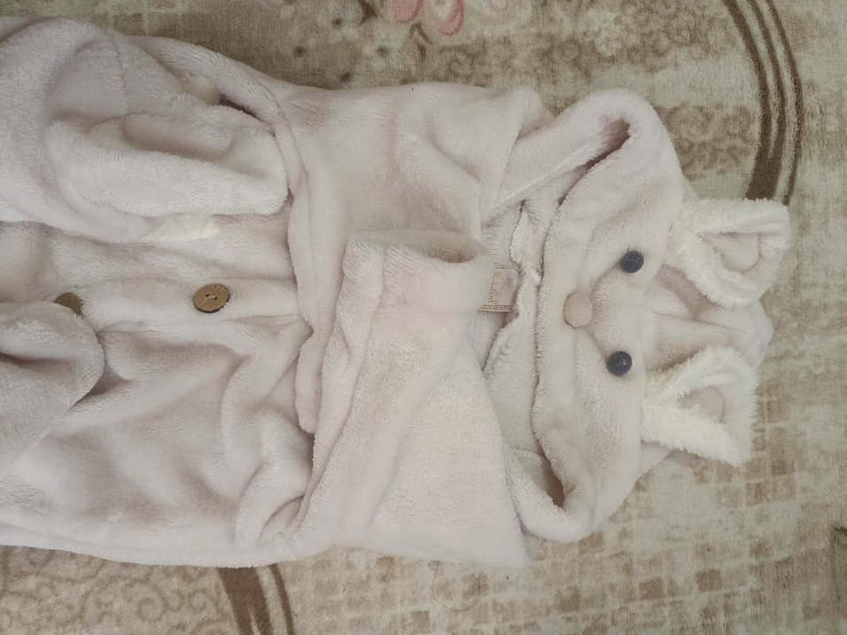 Peluş Beyaz  Bebek Tulum - Görsel 3