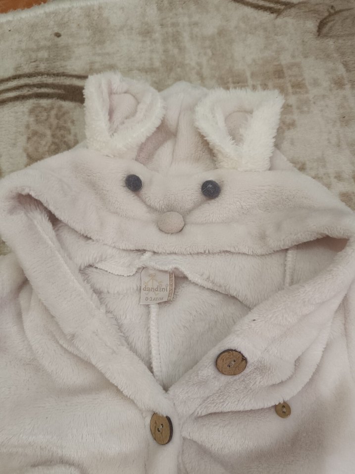 Peluş Beyaz  Bebek Tulum - Görsel 2