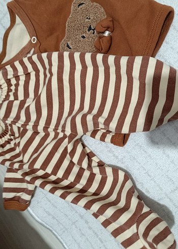 Yenidoğan Beden Kahverengi Triko Bebek Takımı, Uzun Kollu