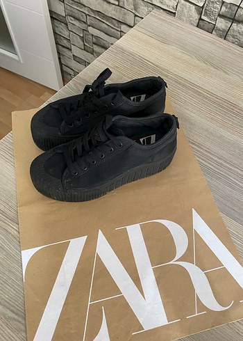 36 Beden siyah Renk Zara Siyah Platform Topuklu Kadın Spor Ayakkabı