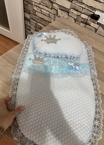 Bebek yatak Nakışlı Beyaz Bebek Uyku Seti - Görsel 3