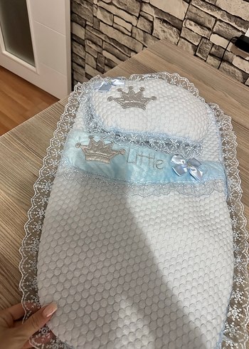 Bebek yatak Nakışlı Beyaz Bebek Uyku Seti - Görsel 2