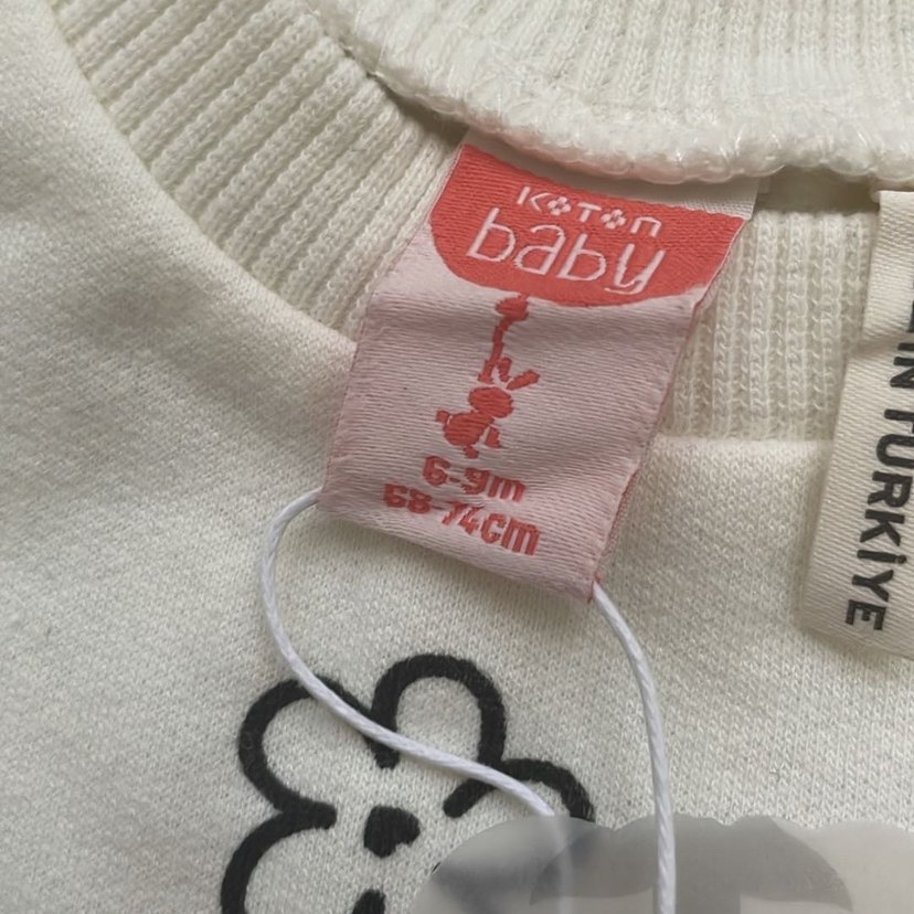 Çiçek Desenli Beyaz Kız Sweatshirt - Görsel 5