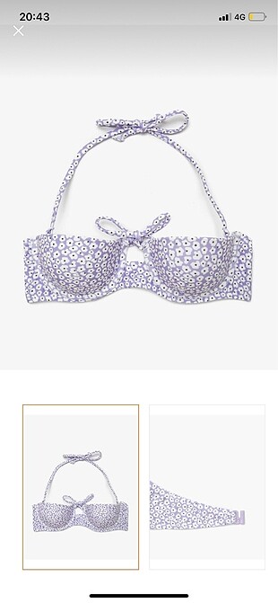 lila puantiyeli bikini takımı