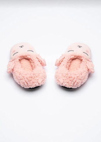 Kız Çocuk Pembe Nakışlı Sıcak Terlik - Görsel 5