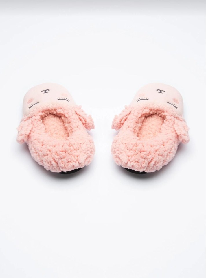 Kız Çocuk Pembe Nakışlı Sıcak Terlik - Görsel 5