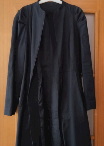 siyah kadın trençkot - Görsel 7