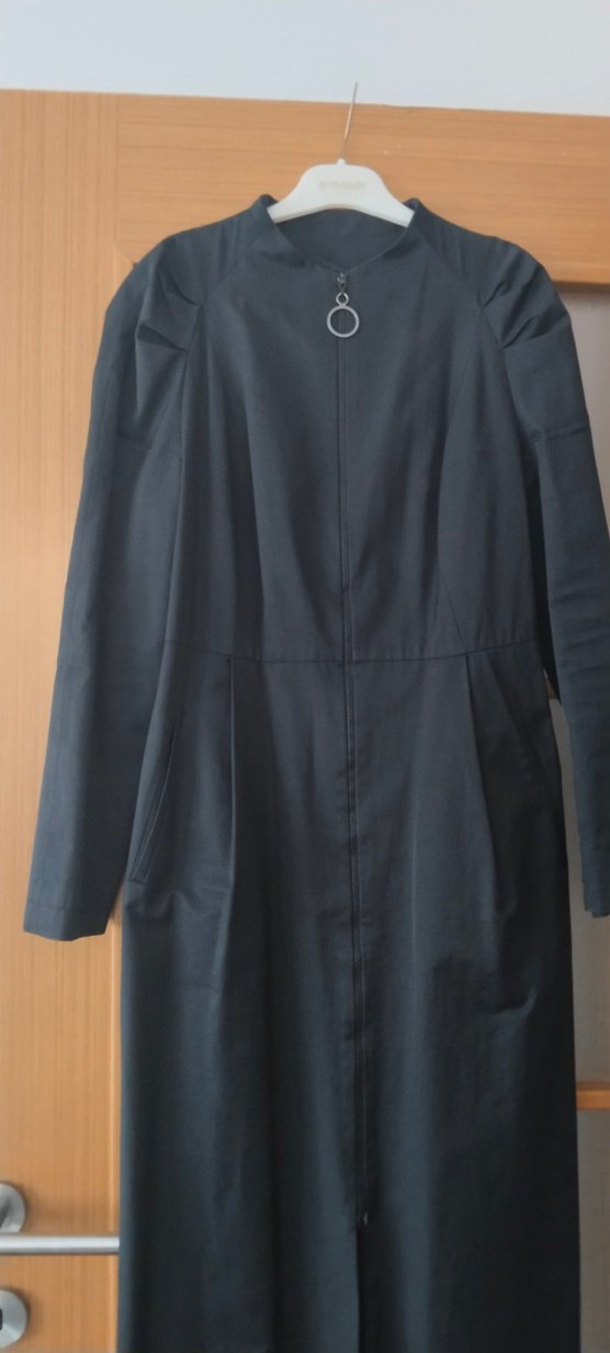 siyah kadın trençkot - Görsel 3