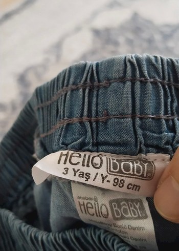 unisex Mavi Bol Kesim Kot Pantolon - Görsel 5