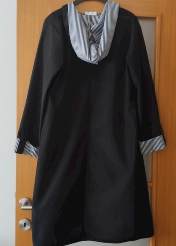 Siyah Uzun kadın trençkot - Görsel 4