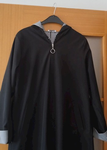 Siyah Uzun kadın trençkot - Görsel 2