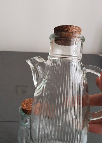 Mantarlı Cam Yağlık ve Sirkelik Seti - Görsel 3