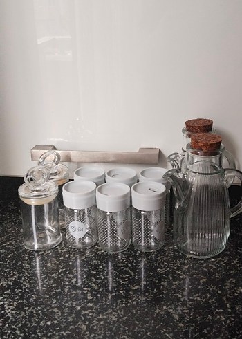 Beyaz Kapaklı Cam Baharat Kavanozları - Görsel 6