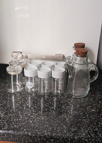 Beyaz Kapaklı Cam Baharat Kavanozları - Görsel 7