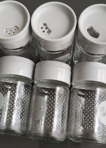 Beyaz Kapaklı Cam Baharat Kavanozları - Görsel 3