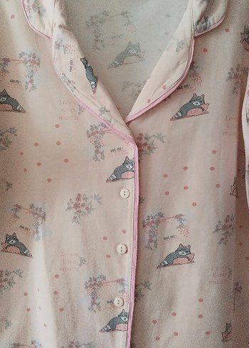 Kızlar için Pembe Pamuklu Düğmeli Gömlek - Görsel 3