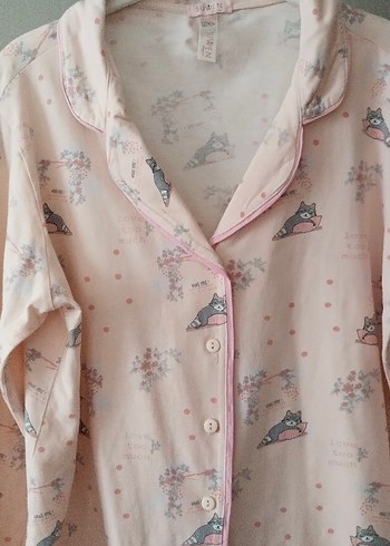 Kızlar için Pembe Pamuklu Düğmeli Gömlek - Görsel 2