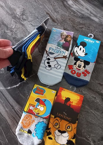 Çocuk Çok Renkli Desenli 7 Çift Çorap - Görsel 2