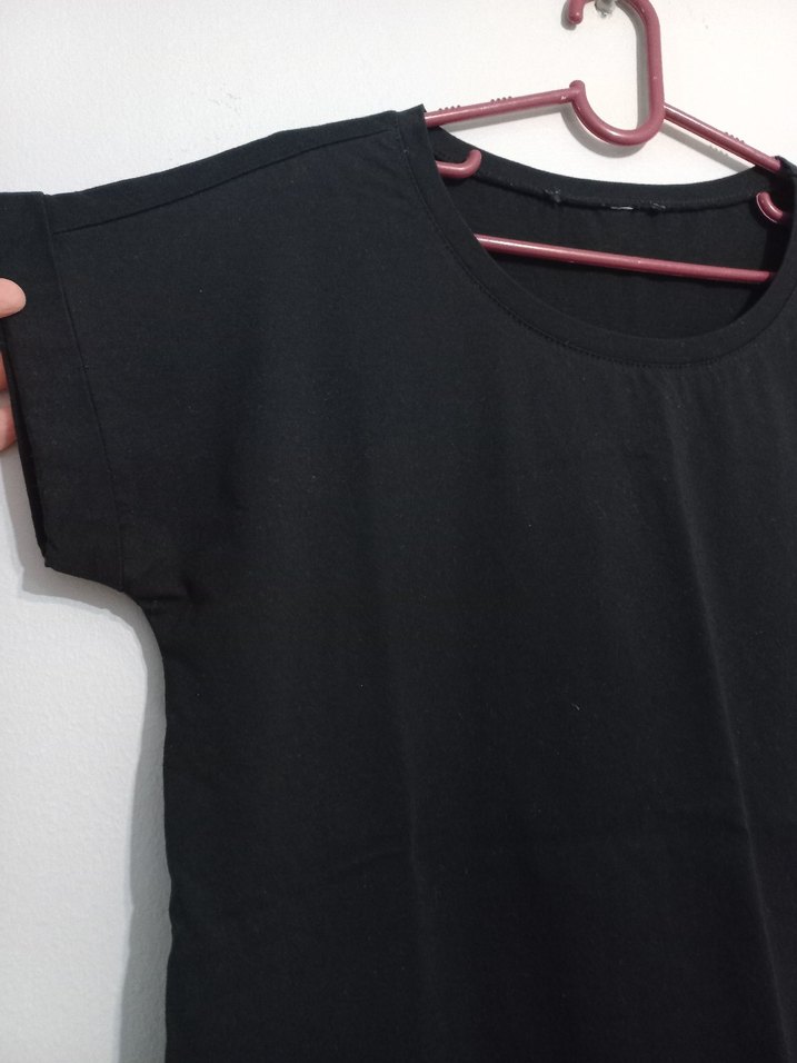 Siyah Kadın Kısa Kollu Tişört - Görsel 2