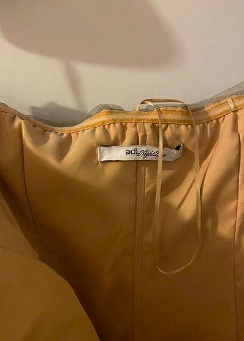 Kadın Haki Uzun Drapeli Straplez Abiye Elbise - Görsel 2