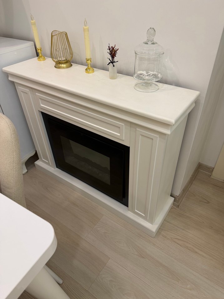 Beyaz Dekoratif Şömine Ünitesi - Görsel 3